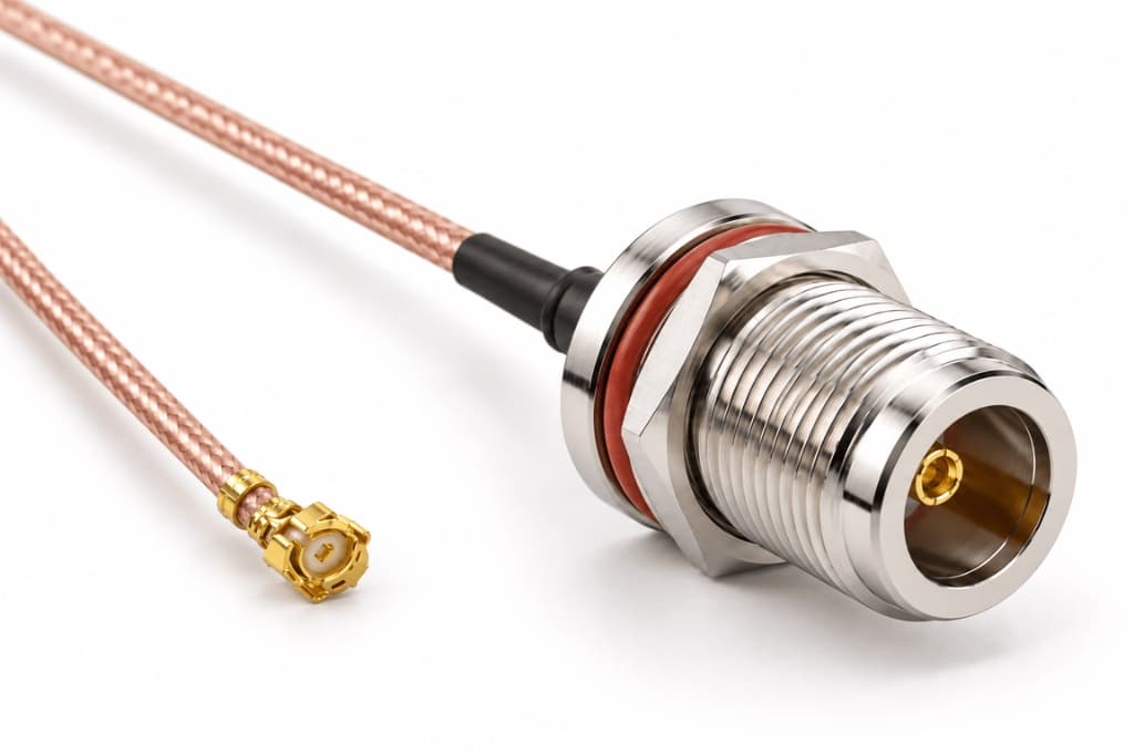 30 cm RG316 N-Female to U.FL Pigtail Kablo | 50 Ohm DC–6 GHz RF Koaksiyel Kablo