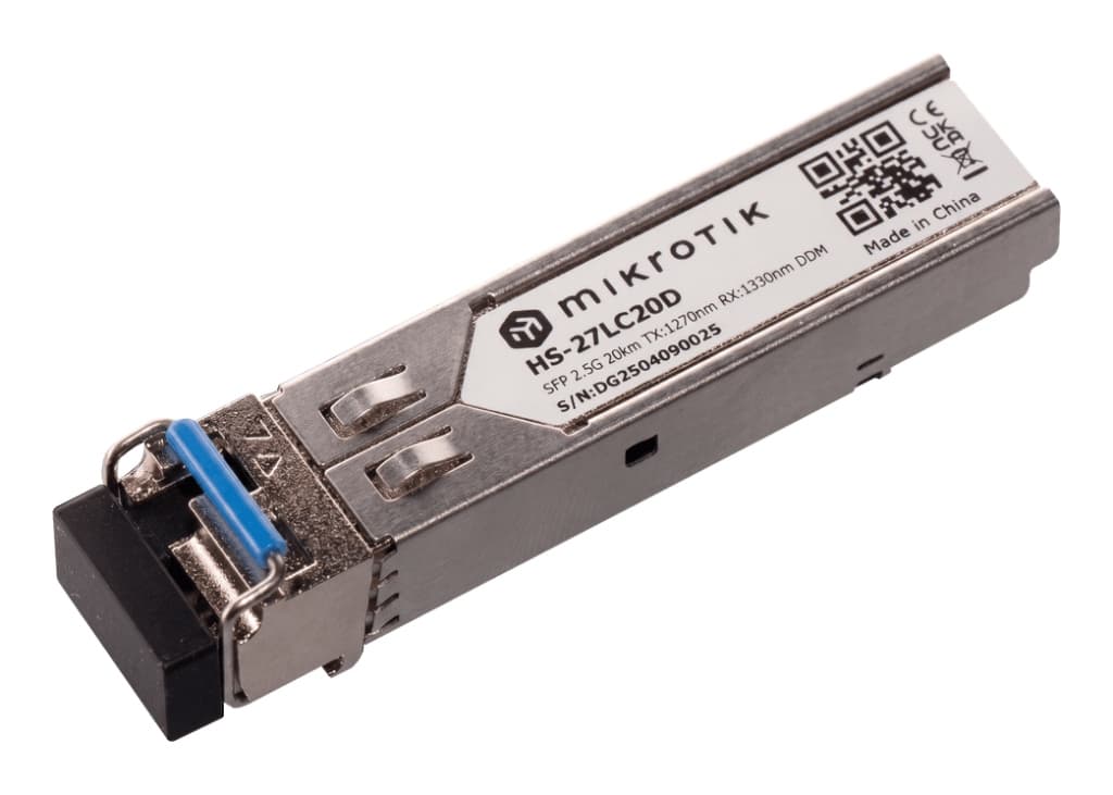 MikroTik HS-2733LC20D | 1G/2.5G BiDi Single-Mode SFP Çifti, Tek Fiber, 20 km, LC, DDM