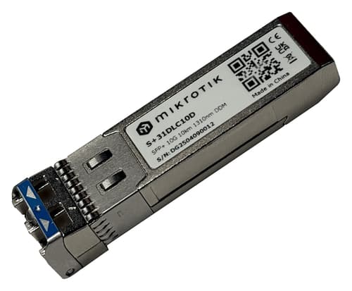 MikroTik S+31DLC10D 10G SFP+ (1310nm) | 10 km Single Mode | DDM Destekli LC Modül