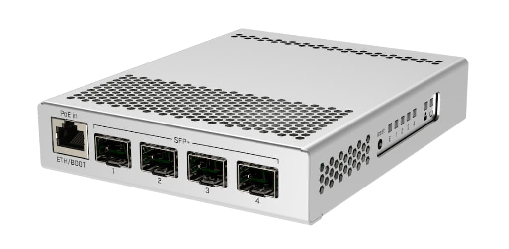MikroTik CRS305-1G-4S+IN 4× SFP+ 10 GbE, masaüstü 10G switch