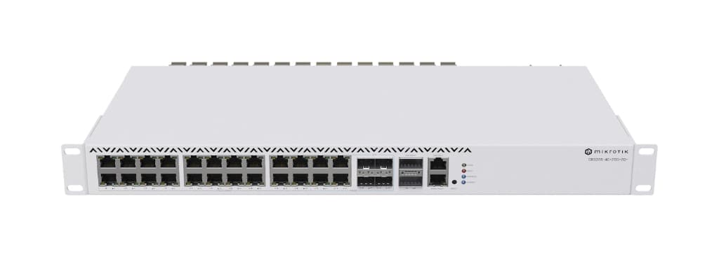 MikroTik CRS326-4C+20G+2Q+RM 20× 2.5 GbE, 4× 10G SFP+, 2× 40G — Stüdyo ve ofisler için Yüksek Hızlı Switch