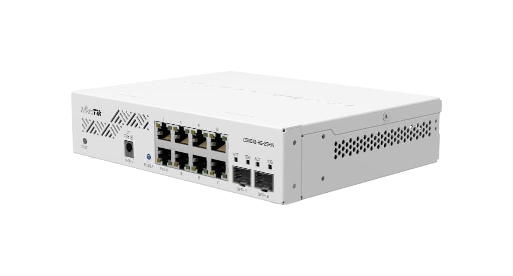 MikroTik CSS610-8G-2S+IN — 8× Gigabit + 2× 10G SFP+, SwOS Lite Yönetilebilir Switch