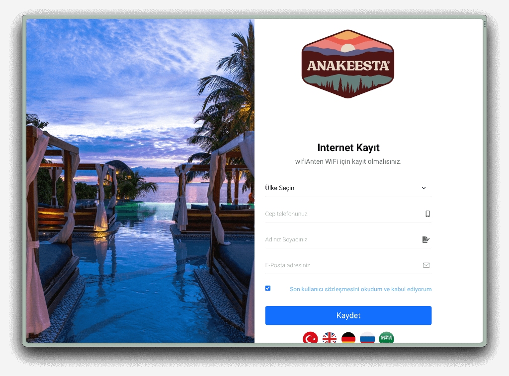 wifiAnten Hotspot 5651 Loglama MikroTik, Grandstream, Ruijie Cloud ve UniFi Uyumlu Hotspot Otel Otomasyon (PMS) Entegrasyon Modülü - görsel 4